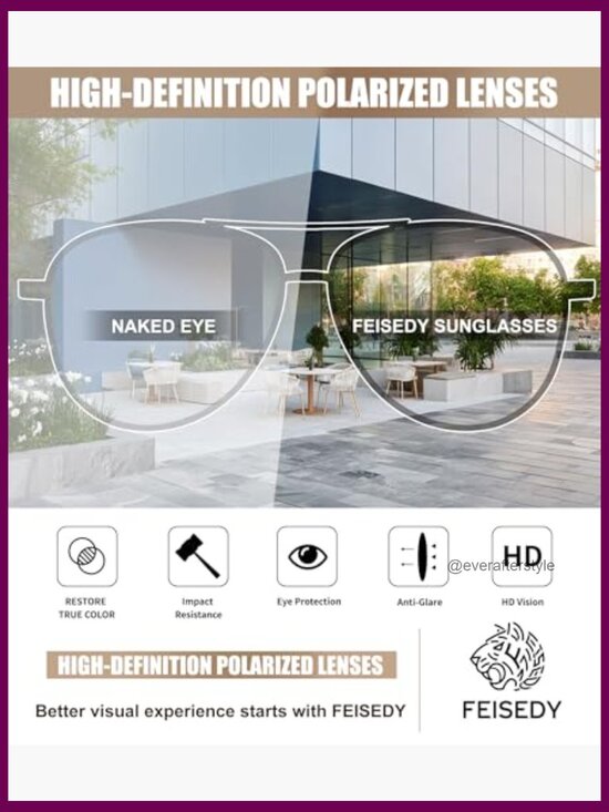 Retro Polarized Aviator Sunglasses Vintage Square Frame Metal Plastic main image 4